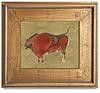 Painting of a Bison from Spain's Altamira Cave on Sandstone Framed 1a.jpg